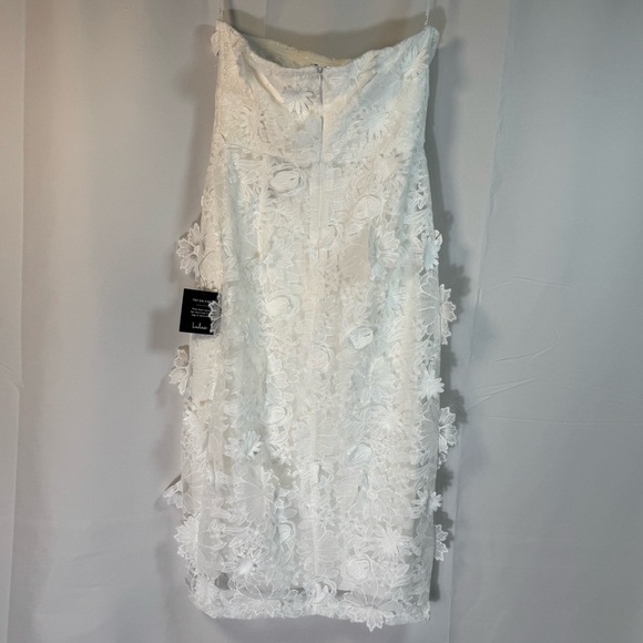 Lulus Elevated Sensation White 3D Floral Embroidered Midi Dress M - Picture 6 of 15